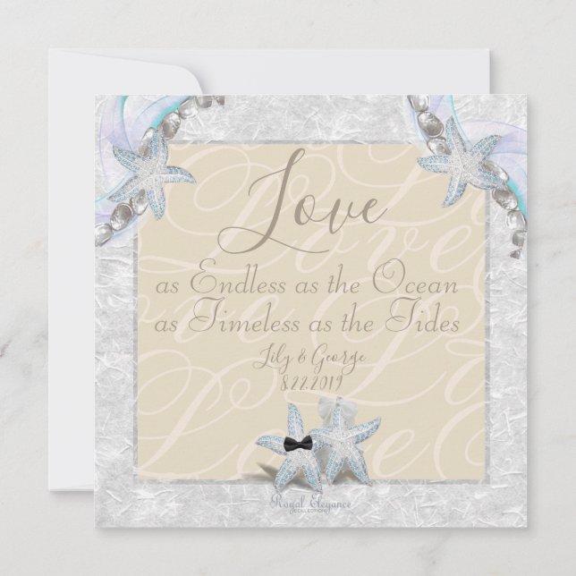 Starfish Wedding Invitation (Back)