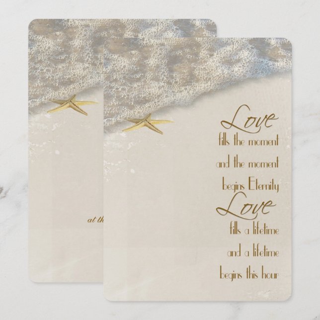 Starfish Wedding Invitation (Front/Back)