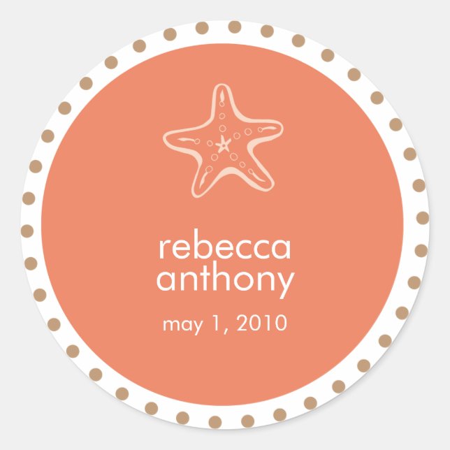 starfish wedding label (Front)