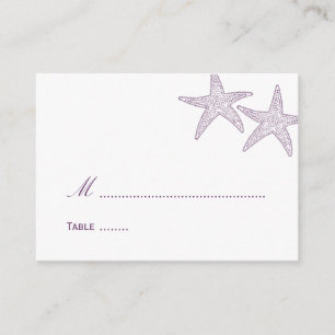 Starfish Wedding Place Card - Purple