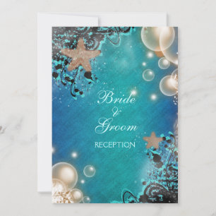 Starfish wedding RECEPTION personalize Invitation