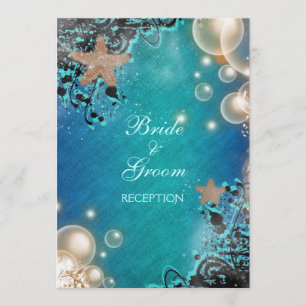 Starfish wedding RECEPTION personalize Invitation