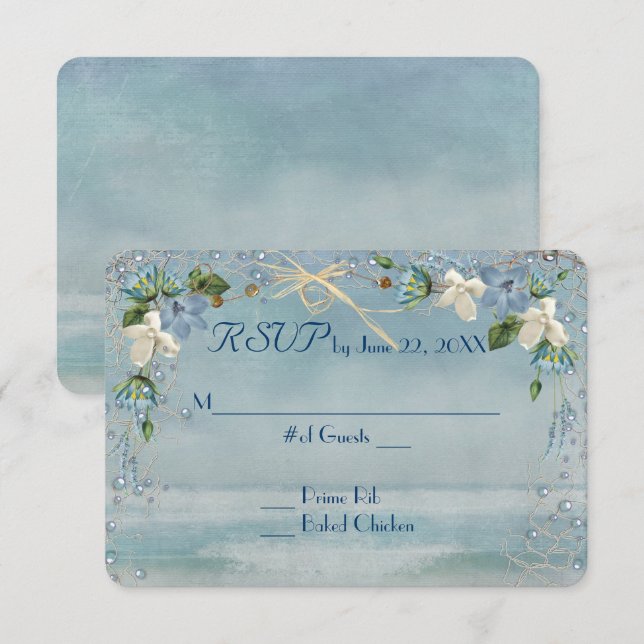 Starfish Wedding RSVP Card (Front/Back)