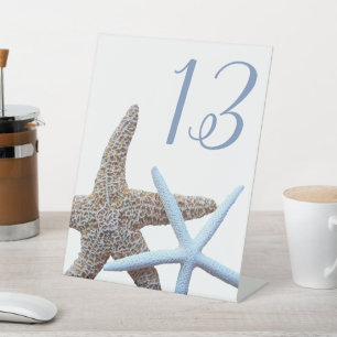 Starfish Wedding Standing Table Number sign