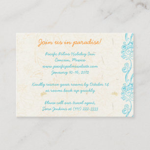 Starfish Wedding Travel Information Card
