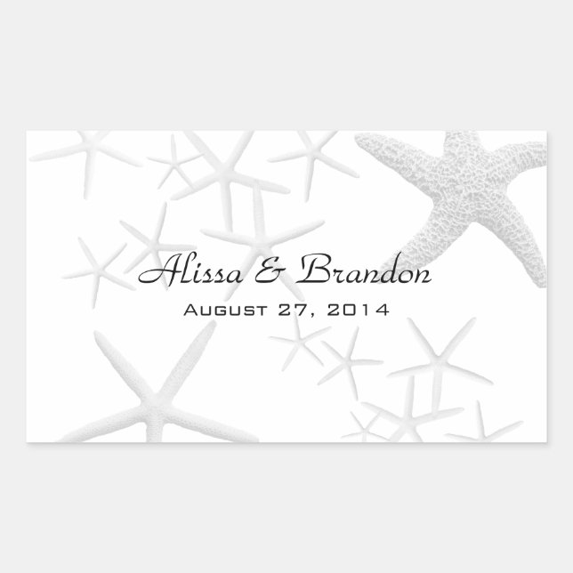 Starfish Wedding Water Bottle Wrapper Template Sticker (Front)