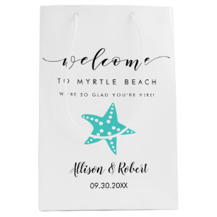 Starfish Welcome Bag, Destination Wedding Guests Medium Gift Bag