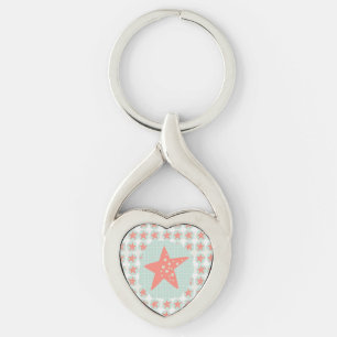 Starfish Whimsical Sea Ocean Nautical Keychain