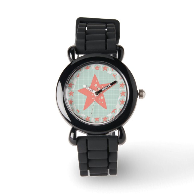 Starfish Whimsical Sea Ocean Nautical Watch (Front)