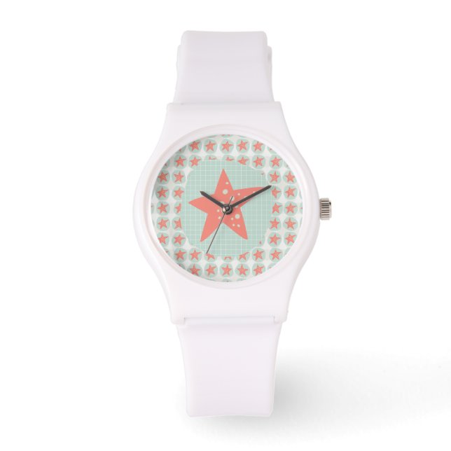 Starfish Whimsical Sea Ocean Nautical Watch (Front)