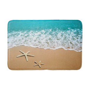 Starfish White Sand Beach Ocean Bath Mat