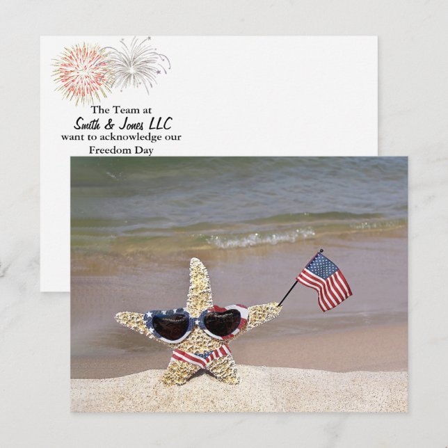 Starfish with American flag Postcard (Front/Back)