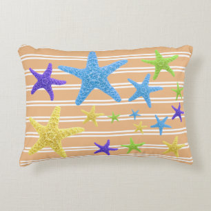 Starfish with Changeable Background Colour Accent Pillow