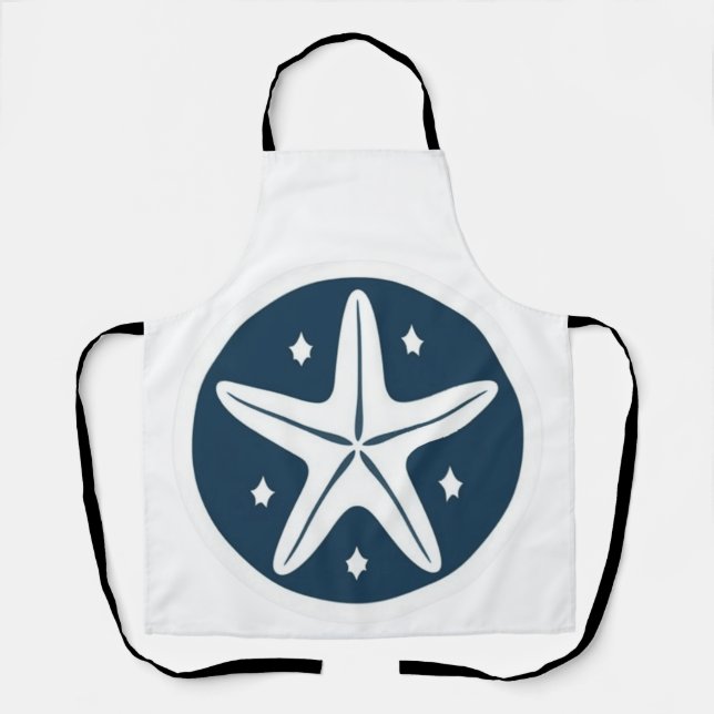 Starfish with White Stars Apron (Front)