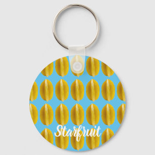 Starfruit Carambola Pattern Fruit for Vegan Keychain