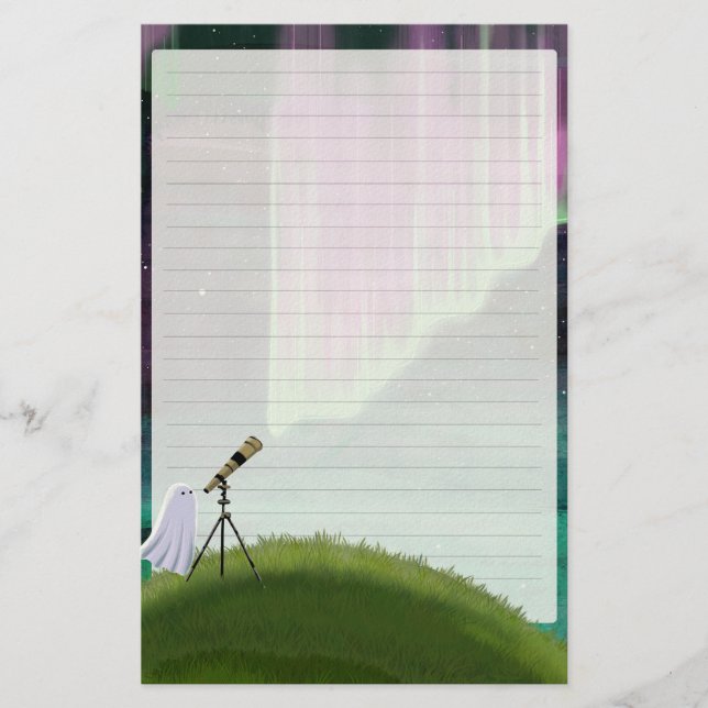 Stargazer - Cute Ghost Letter Writing Stationery (Front)