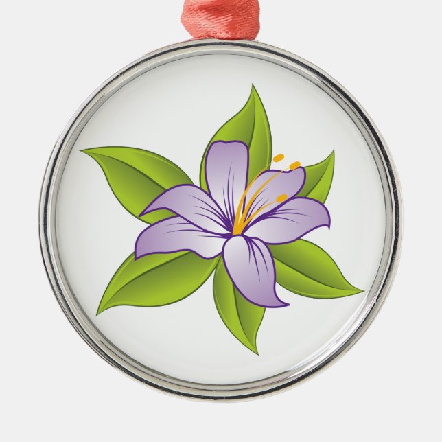 Stargazer lilac purple lily custom ornament (Front)