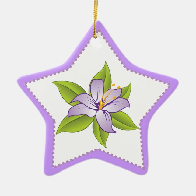 Stargazer lilac purple lily custom ornament (Front)