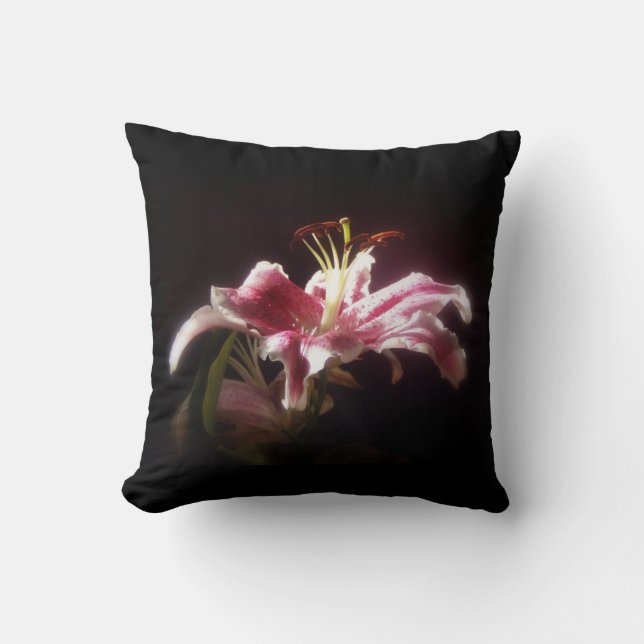 stargazer lilies #15 throw pillow (Front)