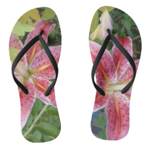 Stargazer Lilies Garden Floral Flip Flops