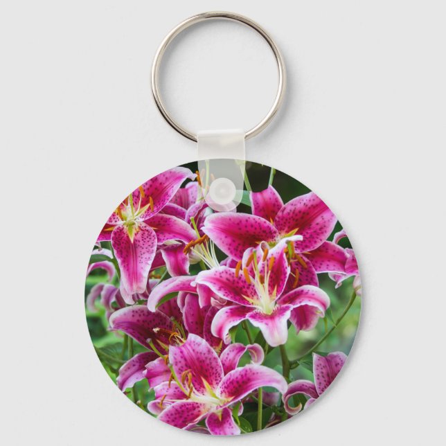 Stargazer Lilies Keychain (Front)