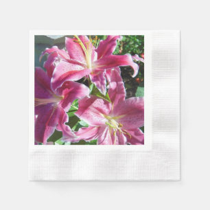 stargazer lilies napkin