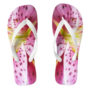 Stargazer Lily Bright Magenta Floral Flip Flops