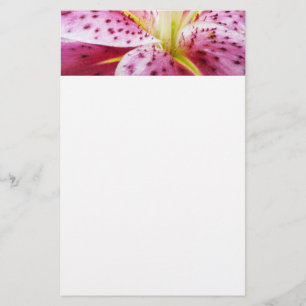 Stargazer Lily Bright Magenta Floral Stationery