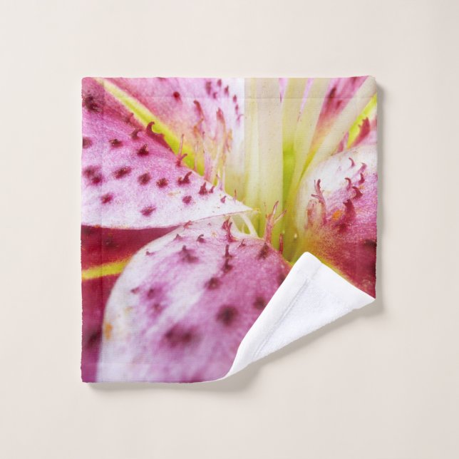Stargazer Lily brillant Magenta Floral (Gant de toilette)