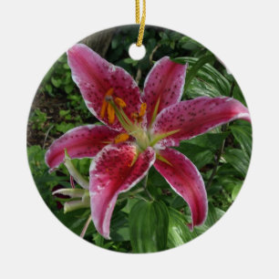 Stargazer Lily Ceramic Ornament