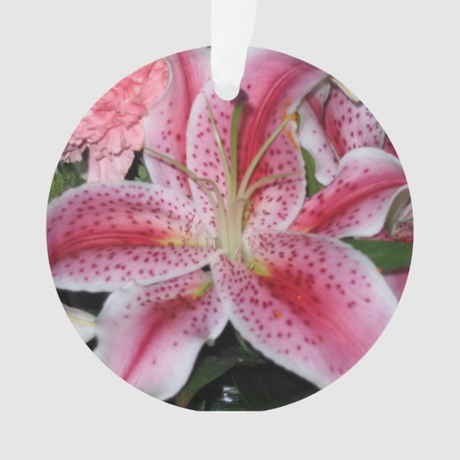 Stargazer Lily Circle Ornament (Front)
