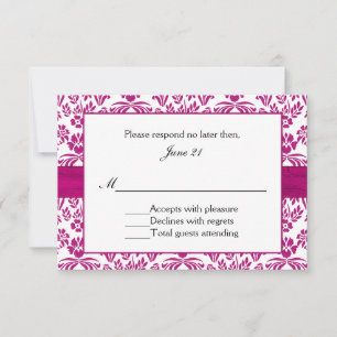 Stargazer Lily Damask Wedding Invitation