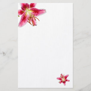 Stargazer Lily Decorated Blank Stationery