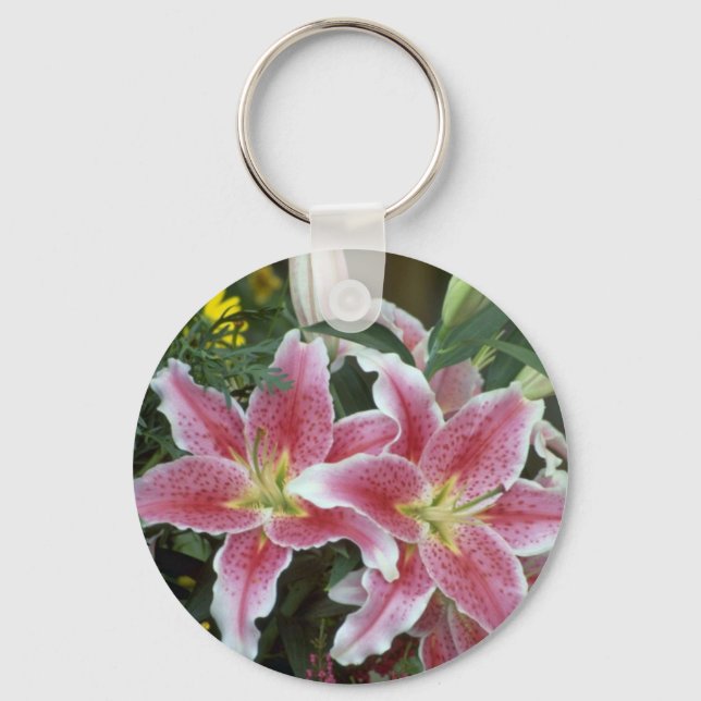 Stargazer Lily Keychain (Front)