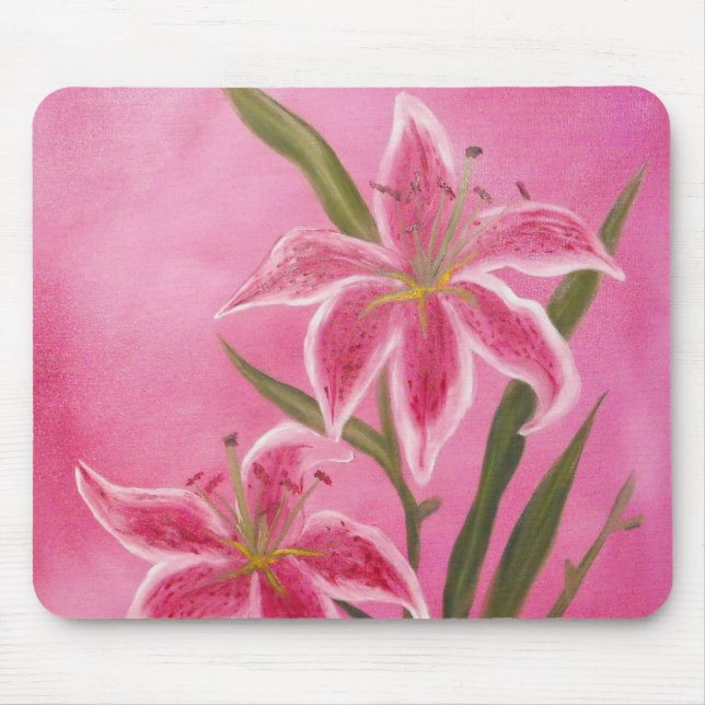 Stargazer Lily Mouse Pad (Front)