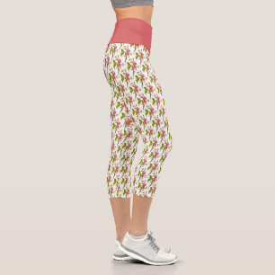 Stargazer Lily Photo Scattered Flower Pattern  Capri Leggings