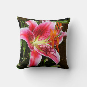 Stargazer Lily Photograph Throw Pillow
