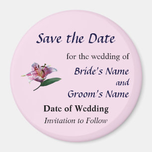 Stargazer Lily Profile Save the Date Magnet