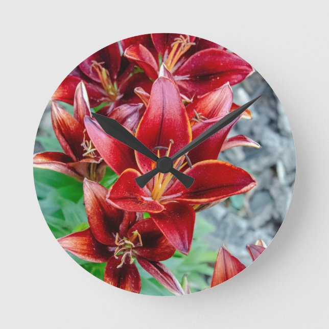 Stargazer Lily Round Clock (Front)