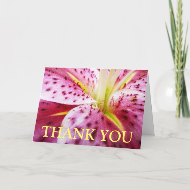 Stargazer Lily Thank You (Blank Inside) Card (Front)