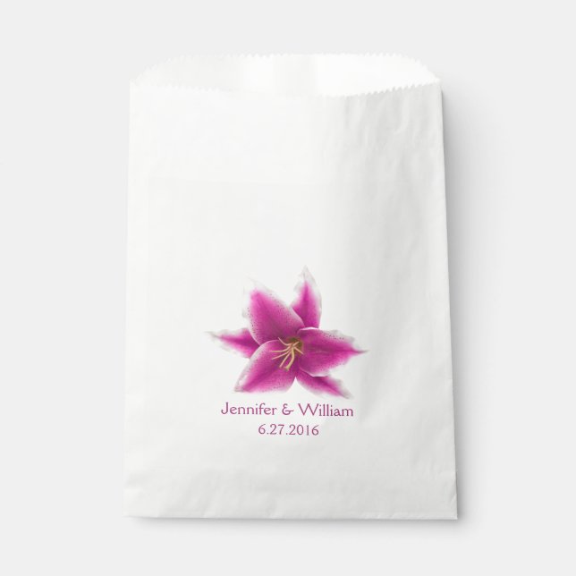 Stargazer Lily Wedding Favour Bag (Front)