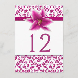 Stargazer Lily Wedding Table Number