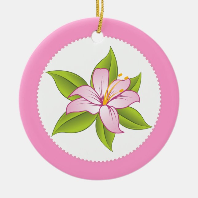 Stargazer lys rose ornement personnalisé (Devant)