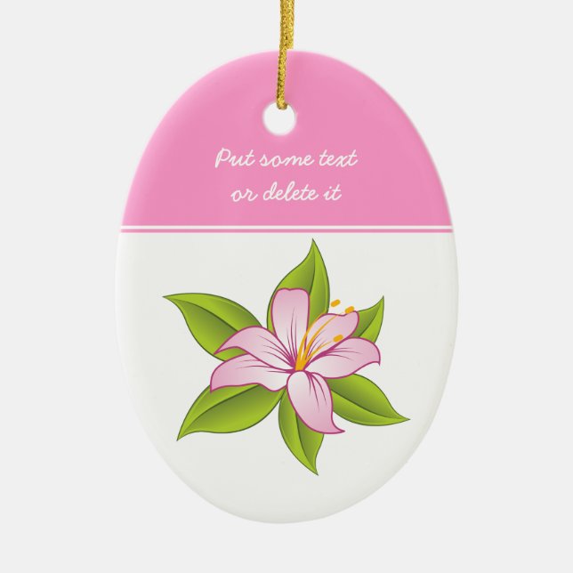 Stargazer pink lily custom ornament (Front)