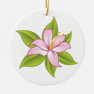 Stargazer pink lily custom ornament
