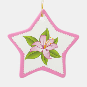 Stargazer pink lily custom ornament