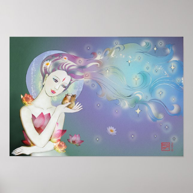 Stargazing 16" x 11", Matte Canvas UV Poster (Front)