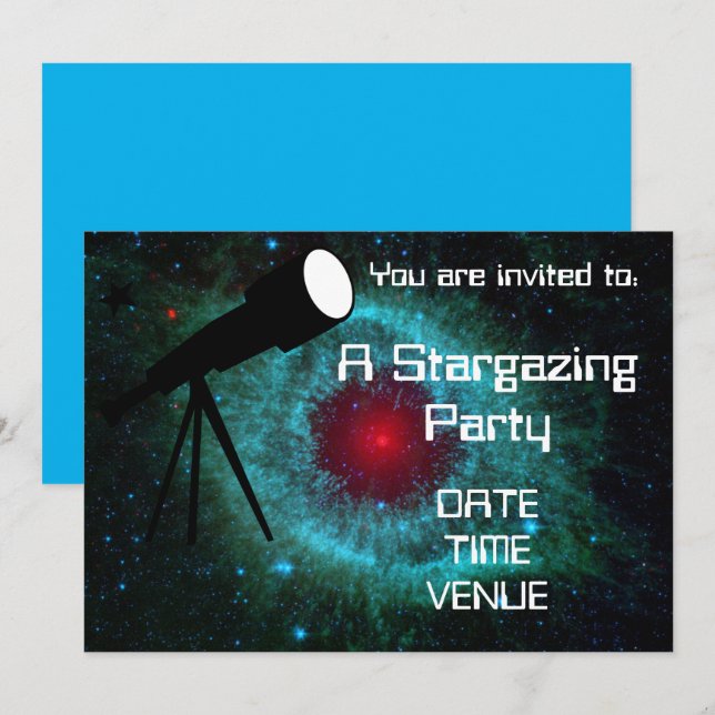 Stargazing Astronomy telescope Party Invitation (Front/Back)