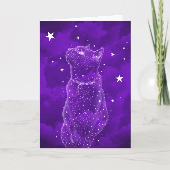 Stargazing Cat Greeting Card (Front)