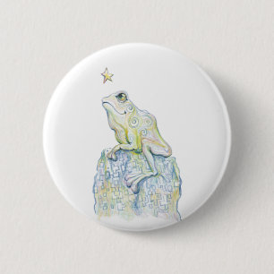 Stargazing Frog 2 Inch Round Button